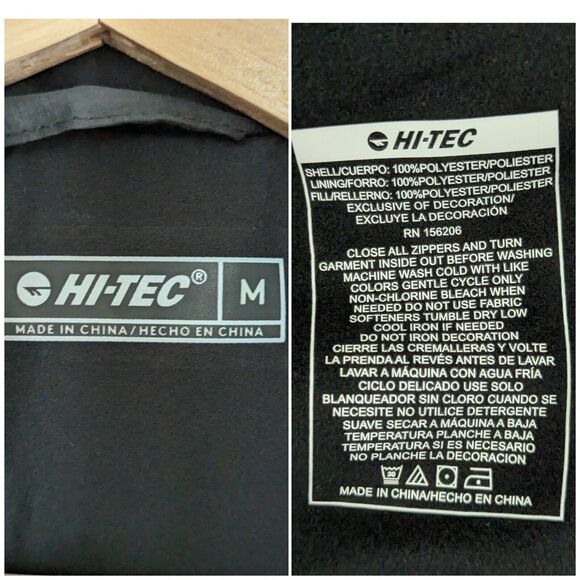 Hi-Tec Men's Full Zip Lightweight Quilted Black Jacket, Size Medium - Picture 3 of 7